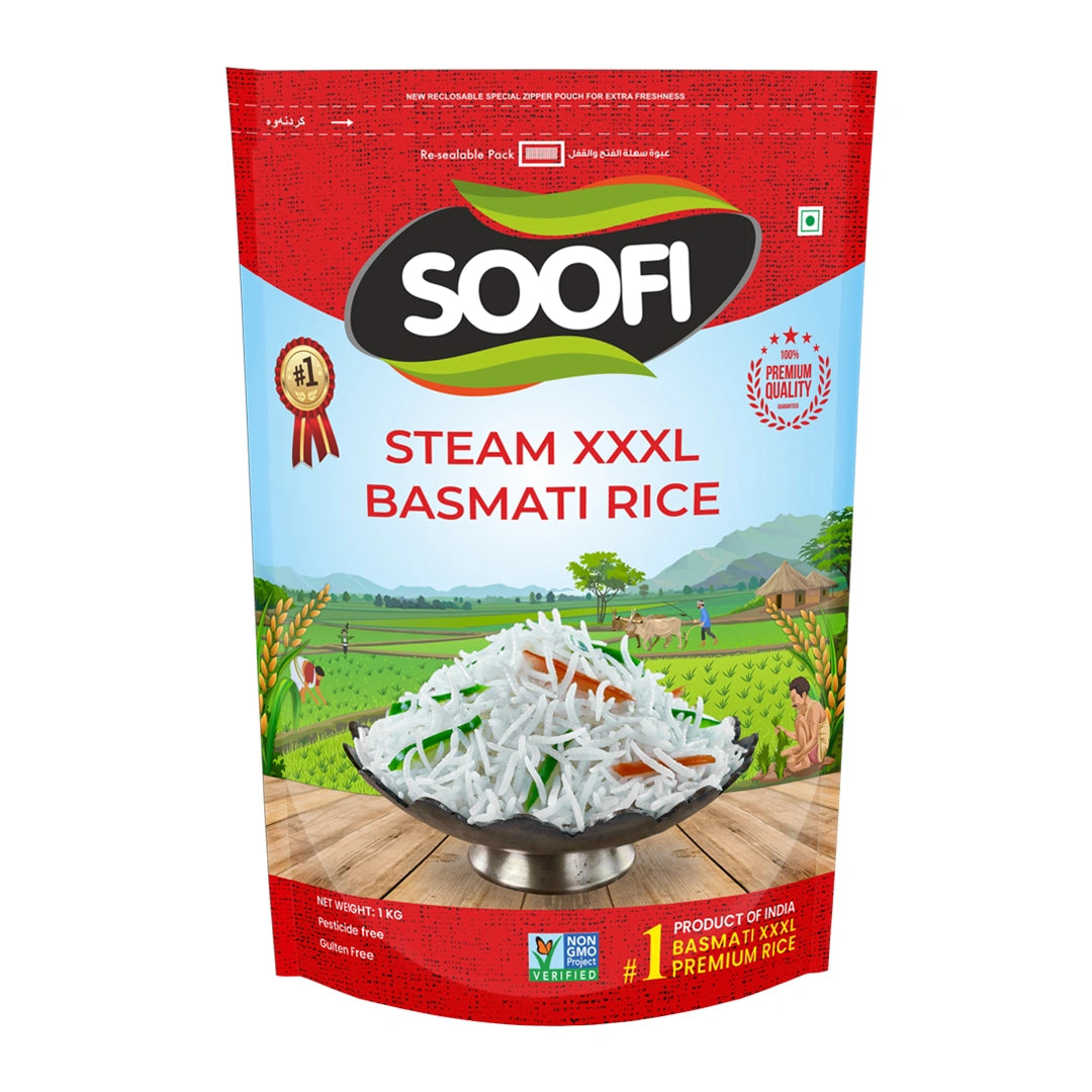 Basmati Rice Premium Quality Steam XXL Rice 2.2 lbs